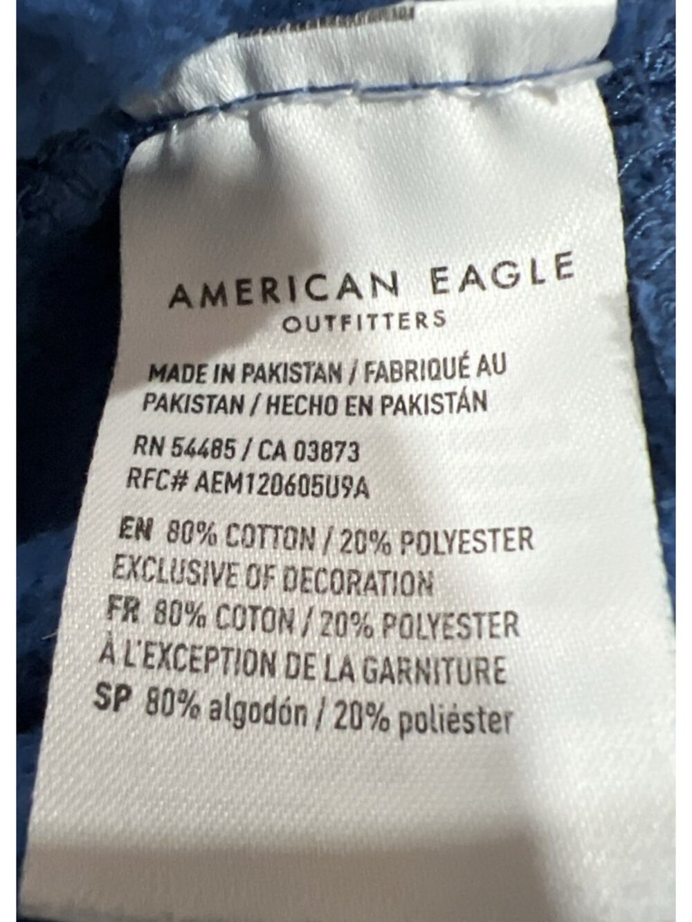 American Eagle Outfitters ~ Blue Hoodie Sweatshirt ~ Size Small - Picture 5 of 5